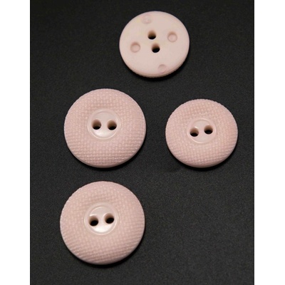 Dierkový gombík perleťový - bledoružový - priemer 2 cm