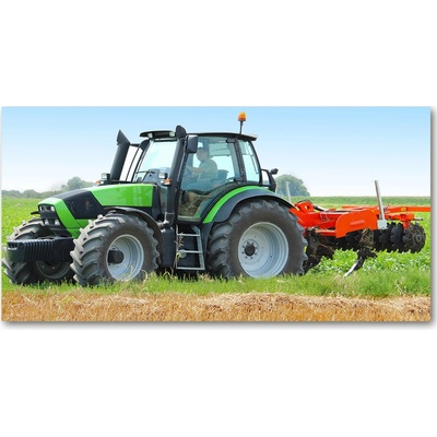 Fotoobraz na skle Traktor na poli 100x50 cm