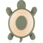 Zopa Silicone Wooden Teether Turtle гризалка 0 m+ Forest Green