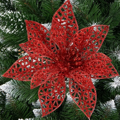 Springos CA0727 VIANOČNÁ OZDÔBKA POINSETTIA 11X11 CM