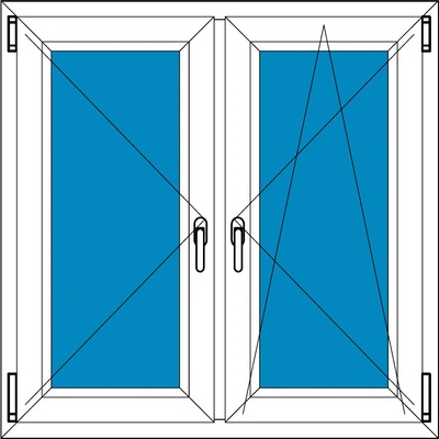 Ekosun Plastové okno Ekosun 7 Swisspacer Ultimate Dvoukřídlé se středovým sloupkem 90x140 Bílá - Dekor