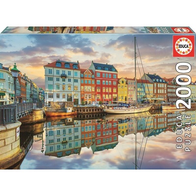 Educa Залез на пристанището в Копенхаген - пъзел 2000 части (edu19278)