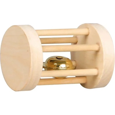 Flamingo - Играчка за зайци и други малки животни - дървена дрънкалка със звънче, 7 см