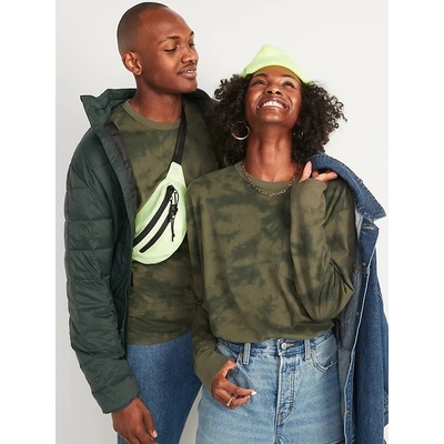 Old Navy unisex batikované tričko s dlouhým rukávem Army