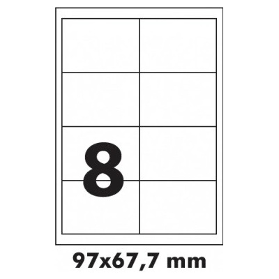 Rayfilm R0100.0817A samolepící 99,1x67,7mm bílé 100 listů