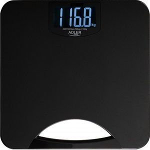 Adler Кантар Adler AD 8193, До 250 кг, LCD, Индикатори за батерия и претоварване, Неплъзгащ се, Черен
