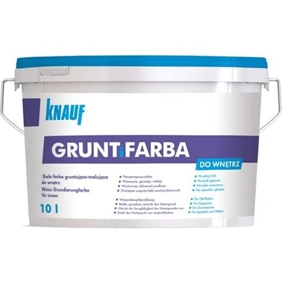 KNAUF GRUNTiFARBA – Bílá penetr. a malířská barva v jednom na sádrové omítky a sdk 10l