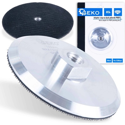 Kotúč unášací hliníkový, suchý zips, 100 mm, závit M14, GEKO