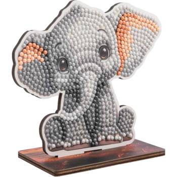 Craft Buddy Комплект за диамантена бродерия Craft Buddy - Crystal Art Buddies, Слонче (CBCAFGR-31GEN038)