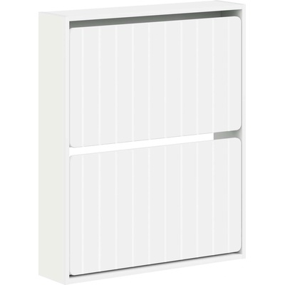 vidaXL Стенно шкафче за обувки ZWOLLE 71 x 17 x 86 см Бяло (896415)