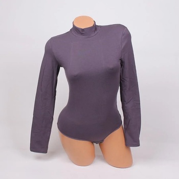 Image 1 of Памучно боди полуполо в графитен цвят