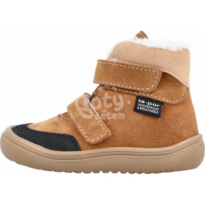 Jonap zimní kožené barefoot boty s membránou Jerry Merino skořicová – Sleviste.cz