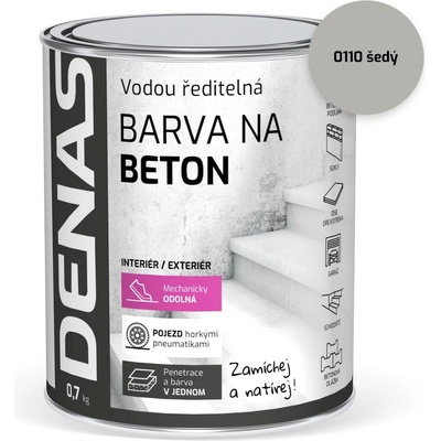 Denas Farba na betón 0,7 kg sivá