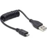 Gembird CC-MUSB2C-AMBM-0.6M Gembird cable micro USB 2.0 AM-micro Spiral 20-60cm black