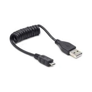 Gembird CC-MUSB2C-AMBM-0.6M Gembird cable micro USB 2.0 AM-micro Spiral 20-60cm black