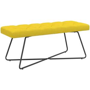 vidaXL Пейка с копчета Светло жълто 110 x 40 x 46 cm Текстил (42038381)