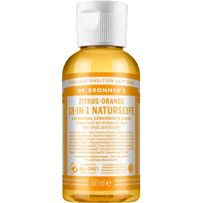 Dr. Bronner's 18in1 Натурален сапун с цитрус и портокал - 60 мл