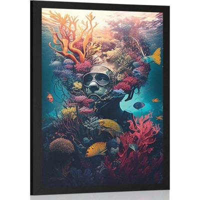 Plakát surrealistický potápěč - 40x60 no frame