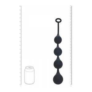  Waterdrop Silicone Anal Balls - L - 40mm - Black