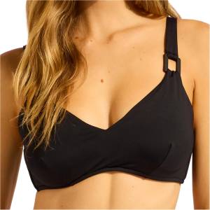 Seafolly Дамско бикини горнище Seafolly Women's S. Collective F Cup Halter Bra Bikini top - Black - размер 44 (EU) (150-5776-0116)