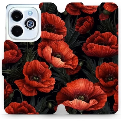 Mobiwear Infinix HOT 40i VP45S Temné červené květy