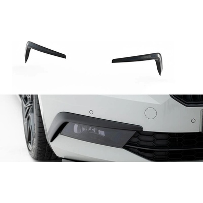 Maxton Design rámečky předního nárazníku pro Škoda Superb Mk3, černý lesklý plast ABS