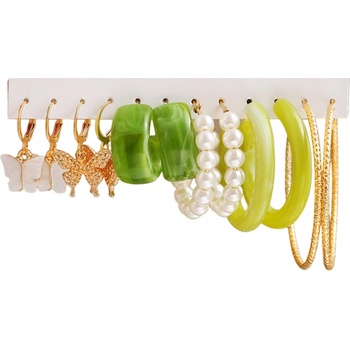 HARAHU Комплект обеци ma-27516 - Златна / Зелена kp27516 (ma-27516)