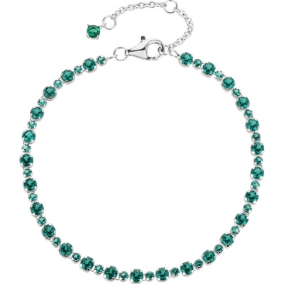 Jan Kos jewellery Stříbrný náramek se zeleným kamenem MHT-75