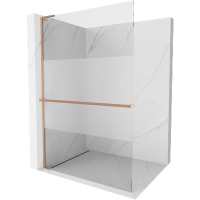 Mexen Kioto+ L душ стена с рафт Walk-in 100 x 200 см, прозрачно/мраз, матиран мед - 800-100-123-65-35 (800-100-123-65-35)