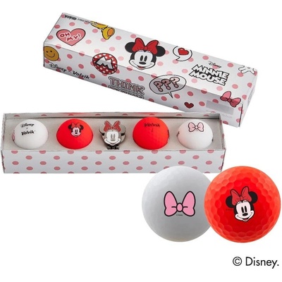 Volvik Vivid Disney Characters 4 Pack Golf Balls Minnie Mouse Plus Ball Marker /
