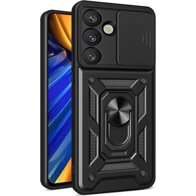 HQWear Hybrid Armor Camshield Case със стойка и капак за камера за Realme GT 7 Pro 5G - черен (5907769377945)