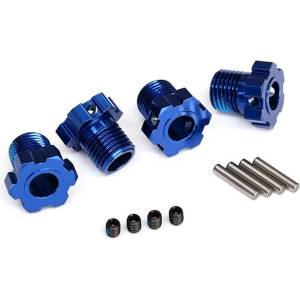 Traxxas Хексове шестограмни за джанти за автомодел Traxxas Maxx Wheel hubs, splined, 17mm (blue-anodized) (4)/ 4x5 GS (4), 3x14mm pin (4) TRX8654 (TRX8654)