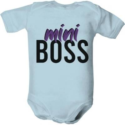T shock Dětské body s potlačou Mini boss dětské Světle modrá
