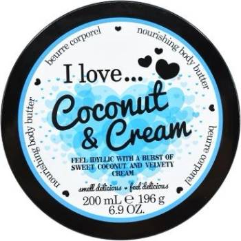 I Love Vyživujúce telové maslo s vôňou kokosu a jemného krému (Coconut & Cream Nourishing Body Butter) 200 ml