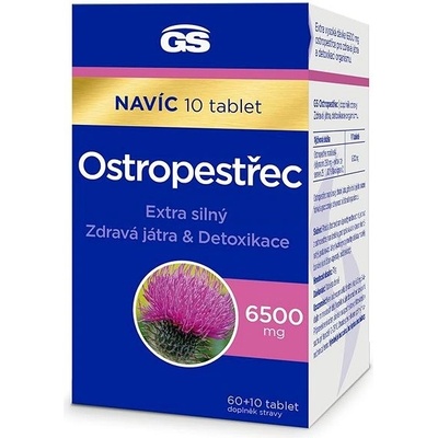 GS Pestrec mariánsky 6500 mg 60 + 10 tabliet