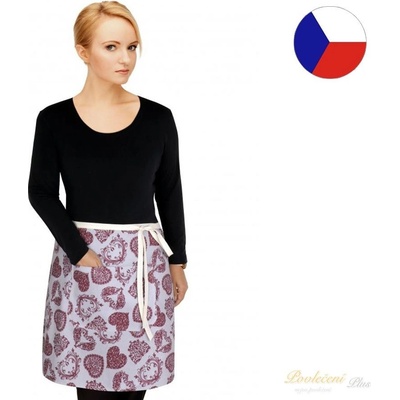 Bellatex zástěra Dita do pasu krajkové srdce