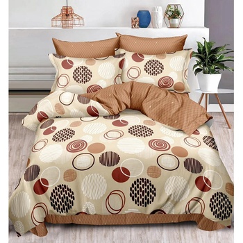 EmonaMall Двулицево спално бельо с ластик EmonaMall, 6 части - Модел S15234 (S15234-66666e)