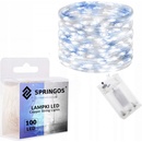 SPRINGOS LED reťaz Nano Duo 10 m 100 LED 3x AA biela modrá