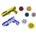 LEAN Toys Gun Launcher Set 4 Metal Discs Blue Yellow Lights