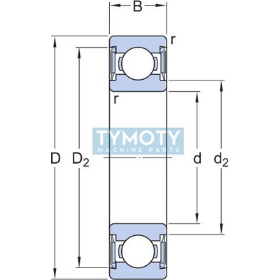 SKF W 628/8-2RS1 (S 688-2RS) nerezové guľkové ložisko