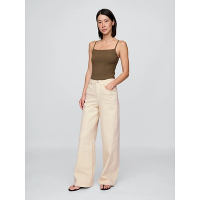 GAP Džínsy High Rise Stride Wide-Leg Béžová