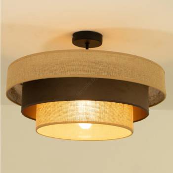 BELIS Плафон WENTA 1xE27/60W/230V Ø 50 см юта/кафяв (BE1101)