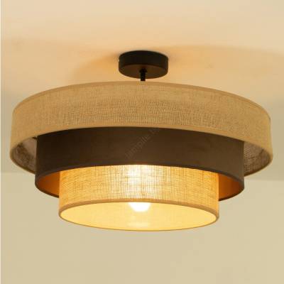 BELIS Плафон WENTA 1xE27/60W/230V Ø 50 см юта/кафяв (BE1101)