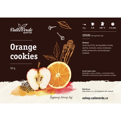 Valle Verde Orange cookies čaj sypaný čaj 50 g