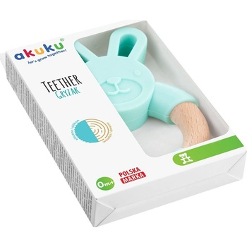 Akuku dřevěno silikonové králíček zelená