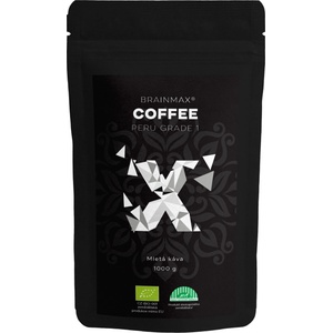 BrainMax Coffee Кафе Перу Клас 1, мляно, BIO, 1000 g *CZ-BIO-001 сертификат