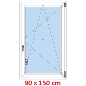 Soft Plastové okno 90x150 cm, otváravé a sklopné
