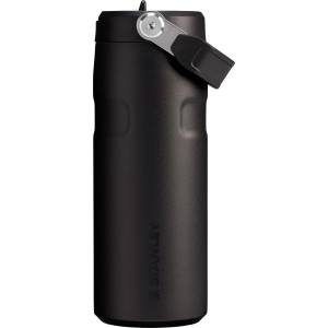 STANLEY 1913 Flip Straw drinking bottle with straw 0.47L - thermal mug cools for 8 hours - ice-cold for 40 hours - BPA-free - leak-proof - for cup holders - dishwasher safe - Black 2.0 - 100000112689 (10-1211