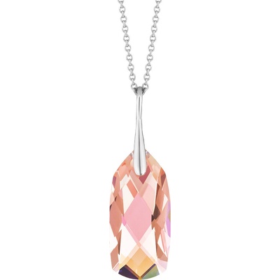 Preciosa Stříbrný přívěsek s řetízkem Preciosa Crystal Bay s českým křišťálem růžový 6260 69