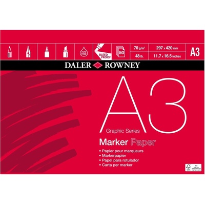 Daler-Rowney Graphic Series Marker Paper Графичен Скицник 50 A3 70 g (403425300)